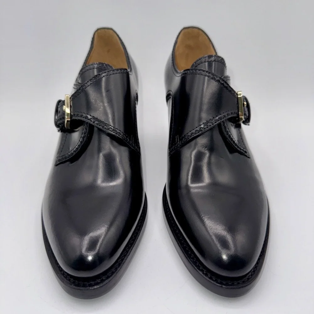 The Office Of Angela Scott Miss Brooke Heels Women's Size 7‎ EU 37 Black Leather
